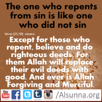 Hadith and Ayah on Repenting