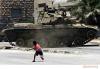 Palestinian Courage Built in - Child Faces Tank